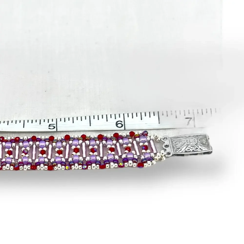HANDMADE Vintage Cylinder Crystal Bracelet 7